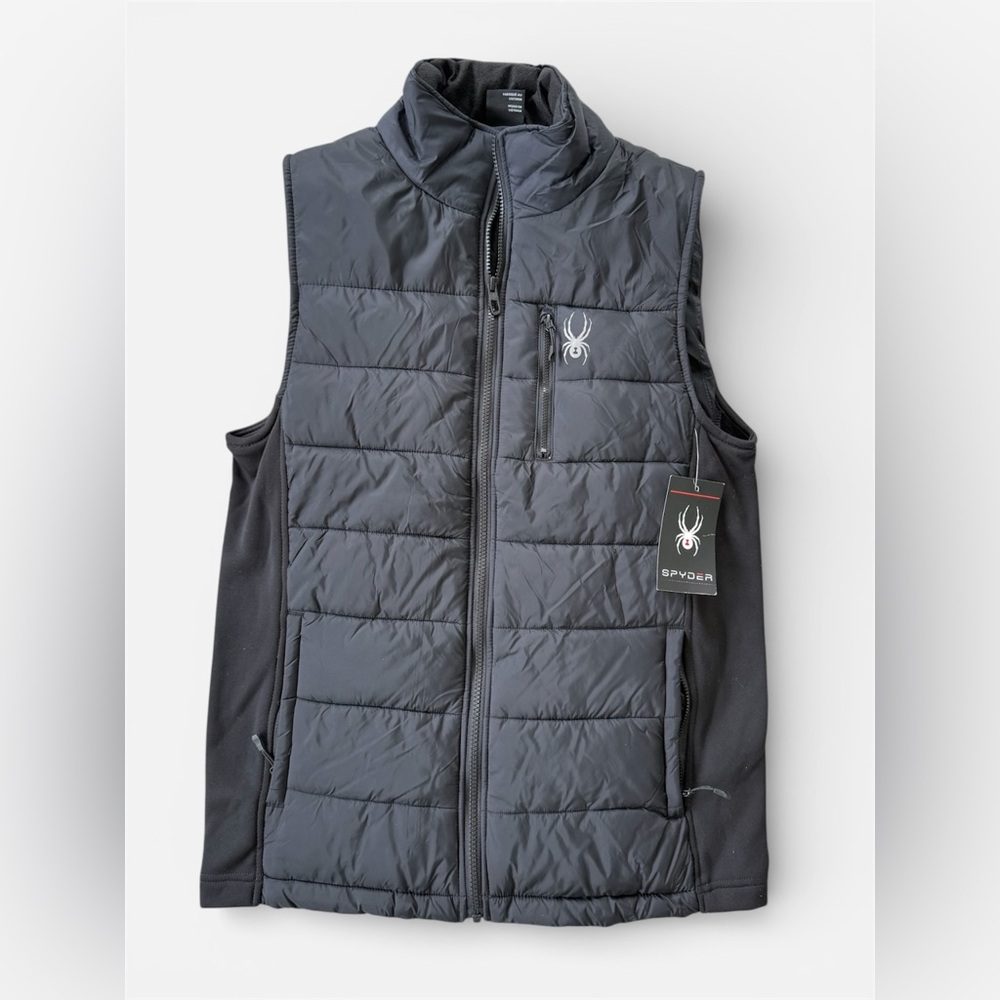 Spyder Men's Black Quilted  Insulated Puffer Vest Size S
